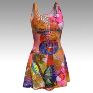 Robe évasée Chatflore